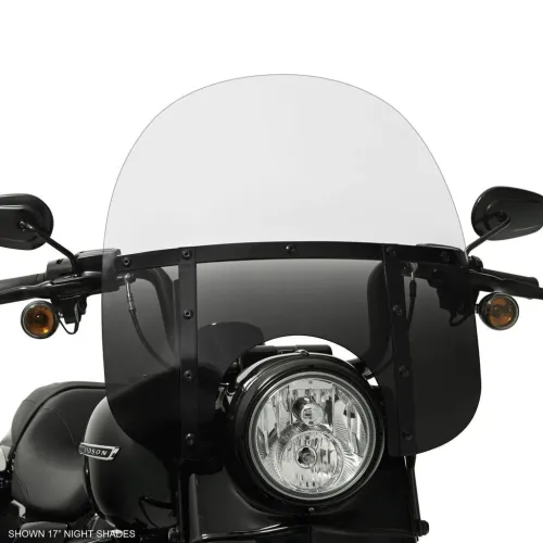 PartzBiz HD: 3466457-Memphis Shades 15” Fats Black Night Shades Windshield Harley Softail FLSB 18+