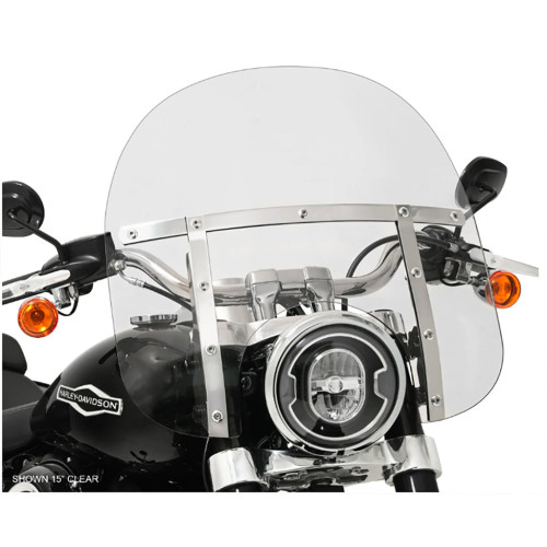 PartzBiz HD: 3466459-Memphis Shades 15” Fats Clear Windshield Screen Harley Softail Sport Glide 18+