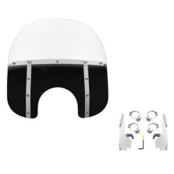 PartzBiz HD MEM3121 + MEK2013 - Memphis Shades 15” Fats Gradient Black Windshield Mount Kit Harley Low Rider 18+