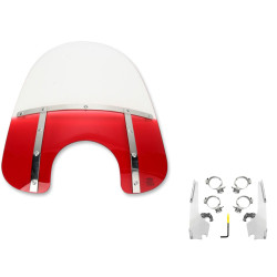 PartzBiz HD MEM3122 + MEK2013 - Memphis Shades 15” Fats Gradient Ruby Windshield Mount Kit Harley Low Rider 18+