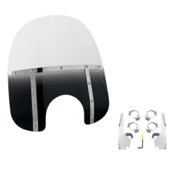 PartzBiz HD MEM3211 + MEK2013 - Memphis Shades 17” Fats Gradient Black Windshield Mount Kit Harley Low Rider 18+