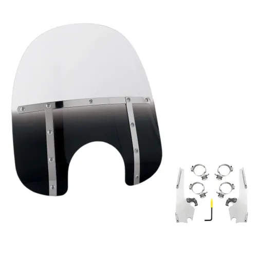 PartzBiz HD: 3466821-Memphis Shades 17” Fats Gradient Black Windshield Mount Kit Harley Low Rider 18+