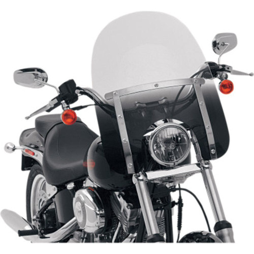 PartzBiz HD: 3466502-Memphis Shades 17” Slim Gradient Black Clear Windshield Harley Softail M8 18+