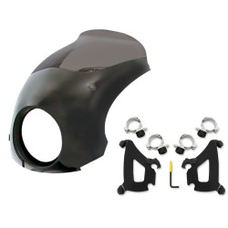 PartzBiz HD MEM7181+MEB2026 - Memphis Shades Black Bullet Fairing Windscreen Kit Package Indian Scout-Sixty