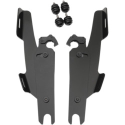 PartzBiz HD MEB2032 - Memphis Shades Black Fats No-Tool Trigger-Lock Windshield Mounts Harley FLFB 18+