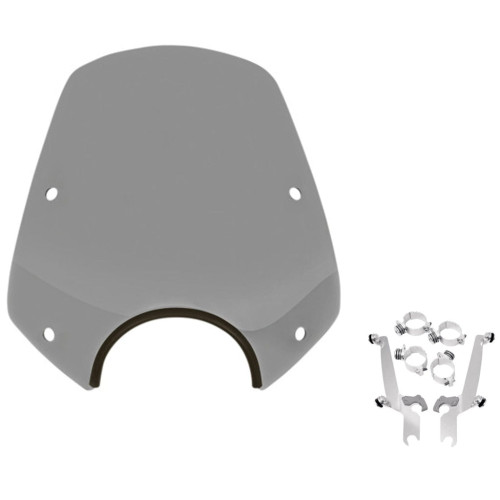 PartzBiz HD: 3467325-Memphis Shades Del Rey Sportshield Black Smoke Polished Mount Kit Dyna Softail PartzBiz HD: 3467325-Memphis Shades Del Rey Sportshield Black Smoke Polished Mount Kit Dyna Softail