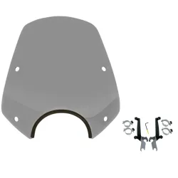 PartzBiz HD MEP50112 + MEB8928 - Memphis Shades Del Rey Sportshield Wind Dark Smoke Black Mount Kit Dyna Softail