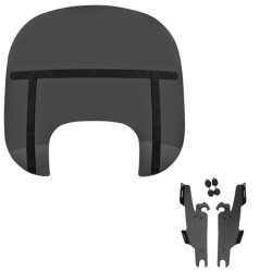 PartzBiz HD MEB6010 + MEB2032 - Memphis Shades Fats 13” Black Dark Night Shades Windshield Mount Harley 18+ FLFB
