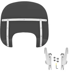 PartzBiz HD MEM6010 + MEK2032 - Memphis Shades Fats 13” Dark Smoke Windshield Polished Mounts Harley 18+ FLFB