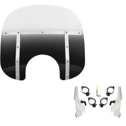 PartzBiz HD MEK2046 + MEM3511 - Memphis Shades Fats 13 Gradient Black Windshield Polished Mount Harley 18+ FLSB