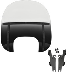 PartzBiz HD MEB6101 + MEB2032 - Memphis Shades Fats 15” Black Night Shades Windshield Mounts Kit Harley 18+ FLFB