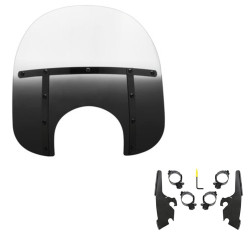 PartzBiz HD MEB2046 + MEB3521 - Memphis Shades Fats 15” Gradient Night Shades Windshield Mounts Harley 18+ FLSB