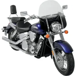 PartzBiz HD MEK2046 + MEM3711 - Memphis Shades Fats 19” Gradient Black Windshield Polished Mount Harley 18+ FLSB