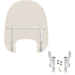 PartzBiz HD MEM6309 + MEK2032 - Memphis Shades Fats 19 Solar Windshield Quick Mounts Kit Harley Softail 18+ FLFB