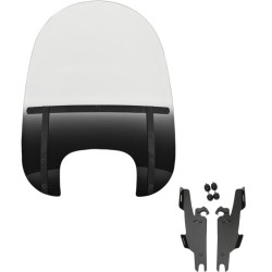 PartzBiz HD MEB6401 + MEB2032 - Memphis Shades Fats 21” Black Night Shades Windshield Mounts Kit Harley 18+ FLFB