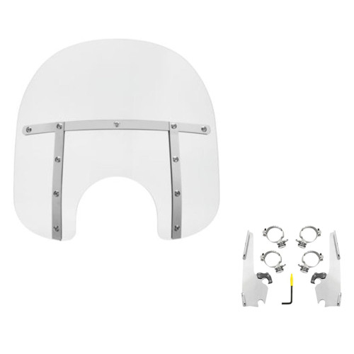 PartzBiz HD: 3466906-Memphis Shades Fats Clear 15” Windshield Mounts Kit Harley Softail Low Rider 18+ PartzBiz HD: 3466906-Memphis Shades Fats Clear 15” Windshield Mounts Kit Harley Softail Low Rider 18+