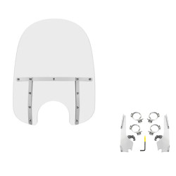 PartzBiz HD MEM3410 + MEK2013 - Memphis Shades Fats Clear 21” Windshield Mounts Kit Harley Softail Low Rider 18+