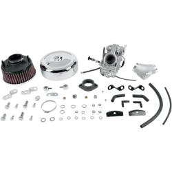 PartzBiz HD 45-2 - Mikuni HSR45 Smoothbore Carburetor Kit Chrome Natural 45mm Harley Big Twin 84-00