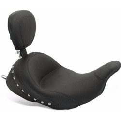 PartzBiz HD 79911 - Mustang LowDown Vintage Solo Seat w Backrest Chrome Studs 09-2019 Harley Touring PartzBiz HD 79911 - Mustang LowDown Vintage Solo Seat w Backrest Chrome Studs 09-2019 Harley Touring