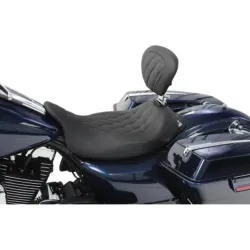 PartzBiz HD 79725 - Mustang Wide Tripper Diamond Pattern Solo Seat Driver Backrest Harley Touring