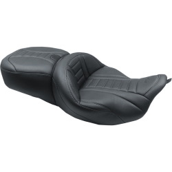 PartzBiz HD 79006GM - Mustang One Piece Deluxe Touring Seat Black Gray Vinyl Harley Bagger Trike 2008+ PartzBiz HD 79006GM - Mustang One Piece Deluxe Touring Seat Black Gray Vinyl Harley Bagger Trike 2008+