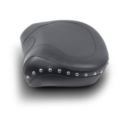 PartzBiz HD 79486 - Mustang Wide Touring Chrome Studded Rear Passenger Seat Harley Softail