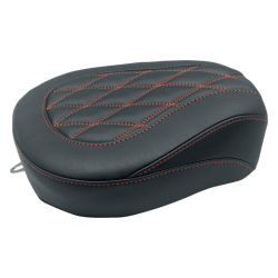 PartzBiz HD 76648AB - Mustang Wide Tripper Passenger Seat Rear Vinyl Black Red Harley Touring 2008+