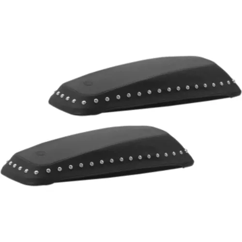 PartzBiz HD: 3476619-Mustang Saddlebag Black Lid Covers Chrome Studs 14-21 Harley Touring