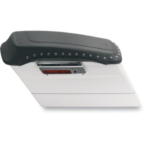 PartzBiz HD: 3476617-Mustang Seats Black Saddlebag Lid Cover Chrome Studs 1993-2013 Harley Touring