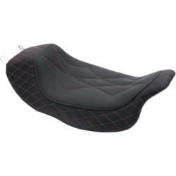 PartzBiz HD 75130AB - Mustang Black Revere Journey Solo Seat Red Diamond Stitch Harley 08-20 Touring PartzBiz HD 75130AB - Mustang Black Revere Journey Solo Seat Red Diamond Stitch Harley 08-20 Touring