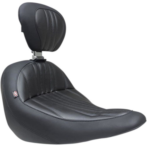 PartzBiz HD: 3451717-Mustang Black Standard Touring Driver Solo Seat Harley Low Rider Sport Glide 18+