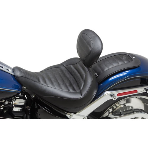 PartzBiz HD: 3455444-Mustang Black Standard Touring Solo Front Seat Backrest Harley Fat Boy FLFB 18+