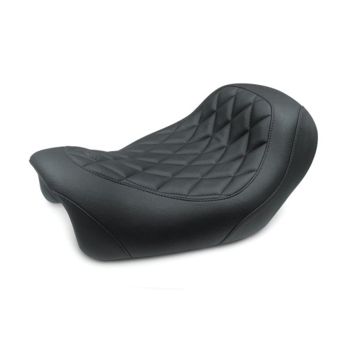 PartzBiz HD: 3469495-Mustang Black Wide Tripper Solo Driver Seat Diamond Harley Dyna Fat Bob 14-17