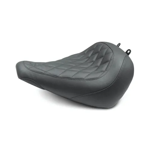 PartzBiz HD: 3469361-Mustang Black Wide Tripper Solo Driver Seat Diamond Harley Softail Fat Boy 18+