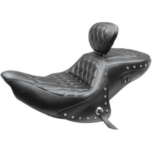 PartzBiz HD: 3467572-Mustang Heated One Piece Touring Seat Backrest Black White Double Diamond Indian 16+ Roadmaster PartzBiz HD: 3467572-Mustang Heated One Piece Touring Seat Backrest Black White Double Diamond Indian 16+ Roadmaster
