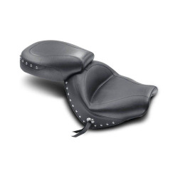 PartzBiz HD 76190 - Mustang Two Piece Wide Touring Seat Black Chrome Studded Honda VTX1300C 04-2009