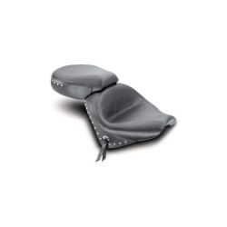 PartzBiz HD 75906 - Mustang Two Piece Wide Touring Seat Black Chrome Studded Honda VTX1300R,S,T
