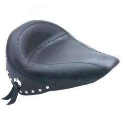 PartzBiz HD 75084 - Mustang Vintage Solo Seat w/ Chrome Studded Studs 2000-2006 Harley Softail 75084