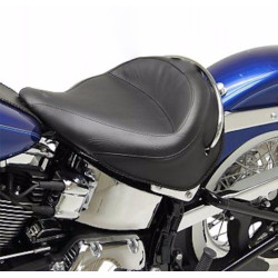 PartzBiz HD 76232 - Mustang Wide Solo Seat Black Plain 2005-2017 Harley Softail Deluxe FLSTN 76232