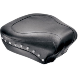 PartzBiz HD 75509 - Mustang Wide Style Black Studded Rear Passenger Seat Pad Harley Softail 1984-99