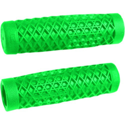 PartzBiz HD B02VTN - Vans Cult V-Twin Waffle Classic Rubber Green Grips Hand Set Pair 1” Handlebars