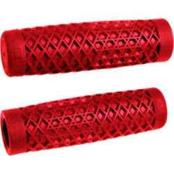 PartzBiz HD B02VTR - Vans Cult V-Twin Waffle Classic Rubber Red Grips Hand Set Pair 1” Handlebars MX