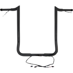 PartzBiz HD 827-05604 - Yaffe Wired 14” Black Monkey Bagger Ape Hangers Bars Handlebars Harley Touring