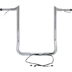 PartzBiz HD 827-05605 - Yaffe Wired 14” Chrome Monkey Bagger Ape Hangers Bars Handlebars Harley Touring
