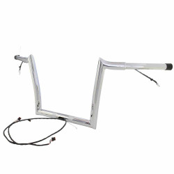PartzBiz HD 827-05617 - Yaffe Wired 14 Chrome OEM Monkey Ape Hangers Bars Handlebars Harley Touring FLTR