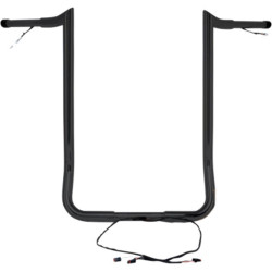 PartzBiz HD 827-05606 - Yaffe Wired 16” Black Monkey Bagger Ape Hangers Bars Handlebars Harley Touring B