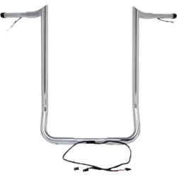 PartzBiz HD 827-05607 - Yaffe Wired 16” Chrome Monkey Bagger Ape Hangers Bars Handlebars Harley Touring