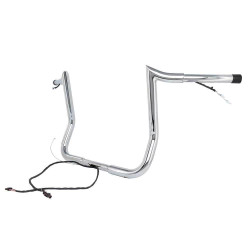PartzBiz HD 827-05609 - Yaffe Wired 8” Chrome Monkey Bagger Ape Hangers Bars Handlebars Harley Touring BW