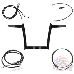 PartzBiz HD 17PYRGX12BBAHC - Paul Yaffe 12” OEM Black Monkey Bagger Bars Handlebars 17+ Harley Package FLTRX PartzBiz HD 17PYRGX12BBAHC - Paul Yaffe 12” OEM Black Monkey Bagger Bars Handlebars 17+ Harley Package FLTRX