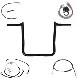PartzBiz HD 813PYBW14BBNACC - Yaffe Black 14” Monkey Handlebar Package 2008-2013 Harley Street Electra Glide